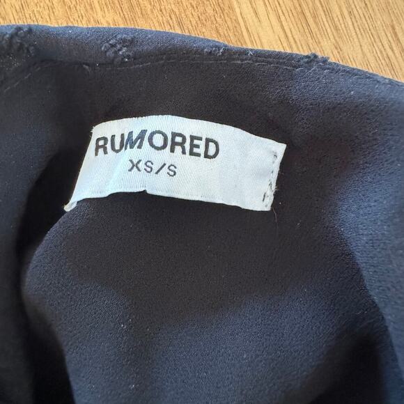 Rumored Tiered Flowy Midi Dress Ruffle Romantic Delicate Prom Womens XS/S Black - Picture 7 of 16